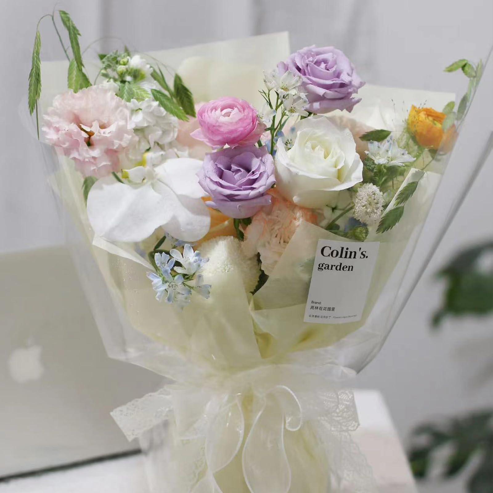 LLBWKC LLBWKC 20 Sheets Flower Wrapping Paper, Korean Cotton Wrapping Flower Paper, Non-Woven Floral Wrapping Paper, Waterproof Flower Bouquet Wrapping Paper for Florist Supplies, Gift Packaging 23x23 in