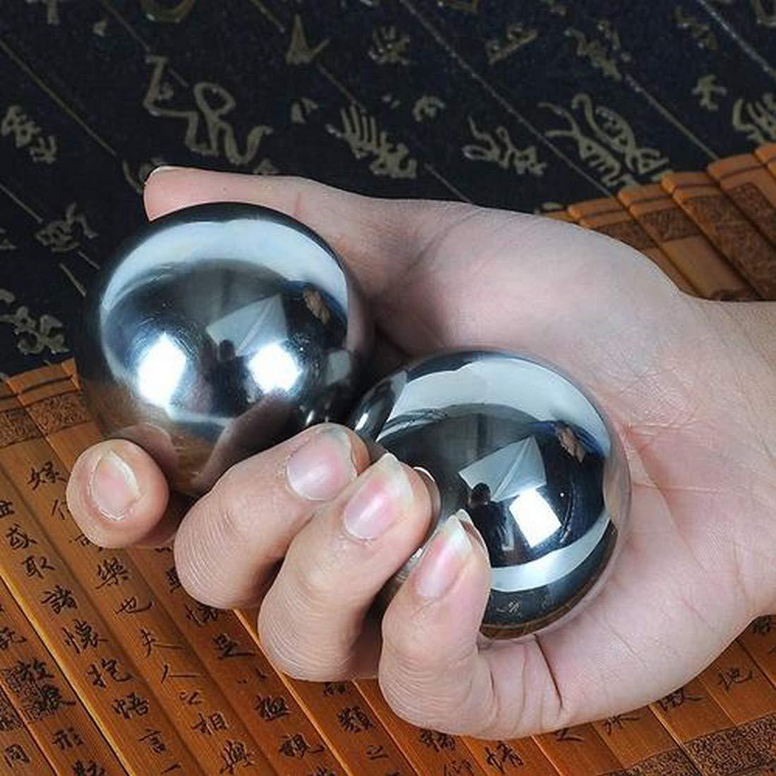 JapanBargain JapanBargain 3297, Chinese Baoding Balls Hand Therapy Exercise Stress Relief Balls, 1-5/8 inch, Chrome Color