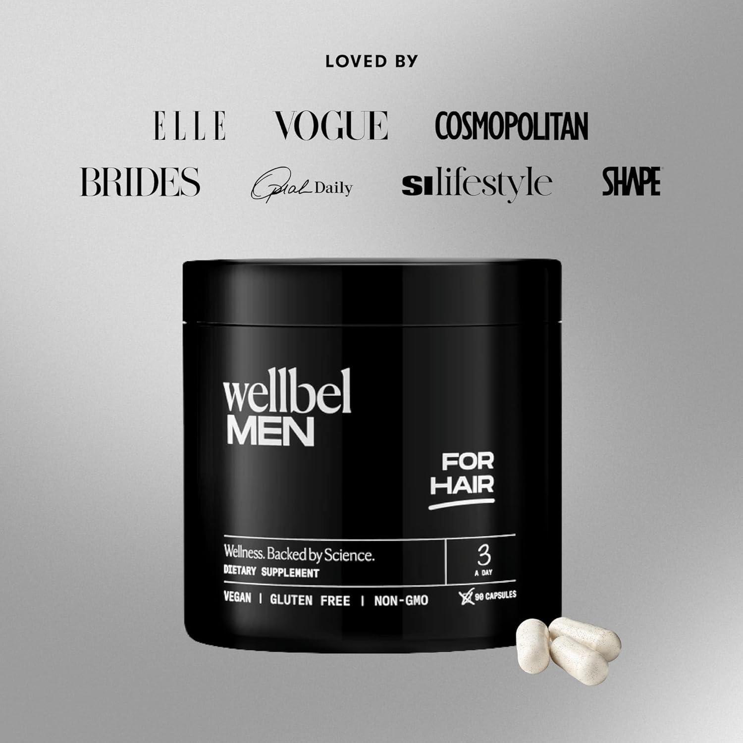 WELLBEL WELLBEL Men Clean Supplement for Hair, Skin, and Nails, Vegan, Gluten Free and Non GMO 90 Count - 3 Pack
