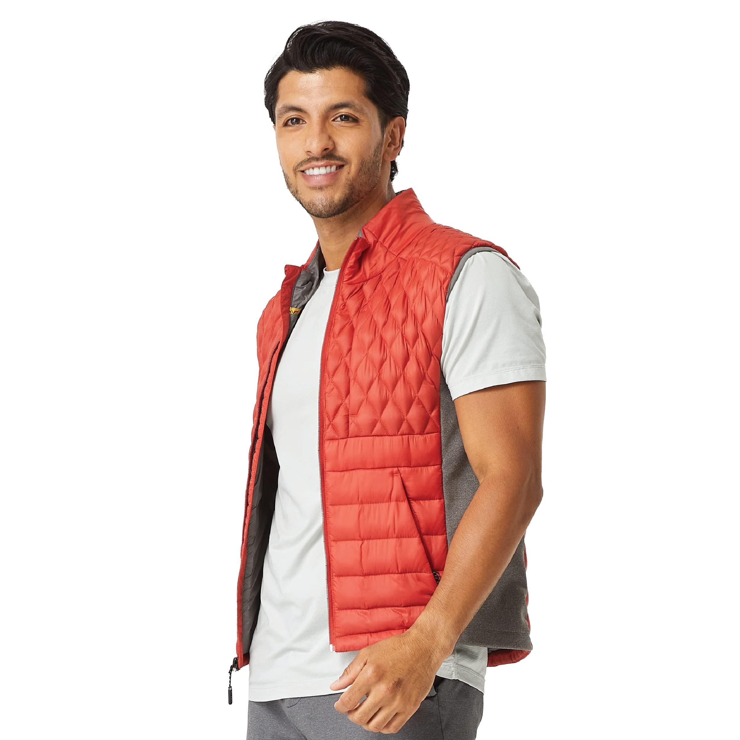 PYVOT Pyvot Mens Dash Weighted Quilted Vest, Weighted Blanket Inspired Clothing for Sensory Issues, Fitness, Stress Relief and Relaxation, Medium Size, Brick