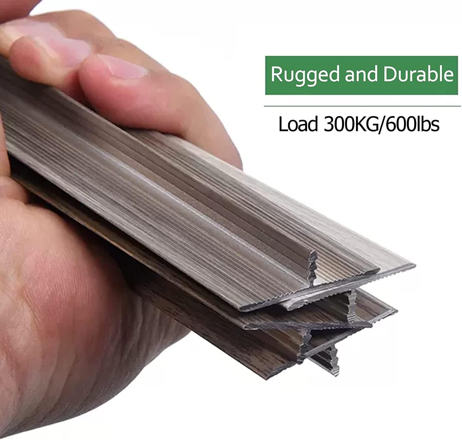 ENWIND Floor Transition Strip Walkers Entry Ramp, Laminate Floor Gap Cover 30in 40in 50in 60in, Wood Grain Finish Floor Transition Divider Strip for Door Thresholds, Wood to Vinyl and Wood to Tile (Color :