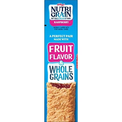 Nutri Grain Nutri-Grain Soft Baked Breakfast Bars, Made with Whole Grains, Kids Snacks, Raspberry, 10.4oz Box (8 Bars)