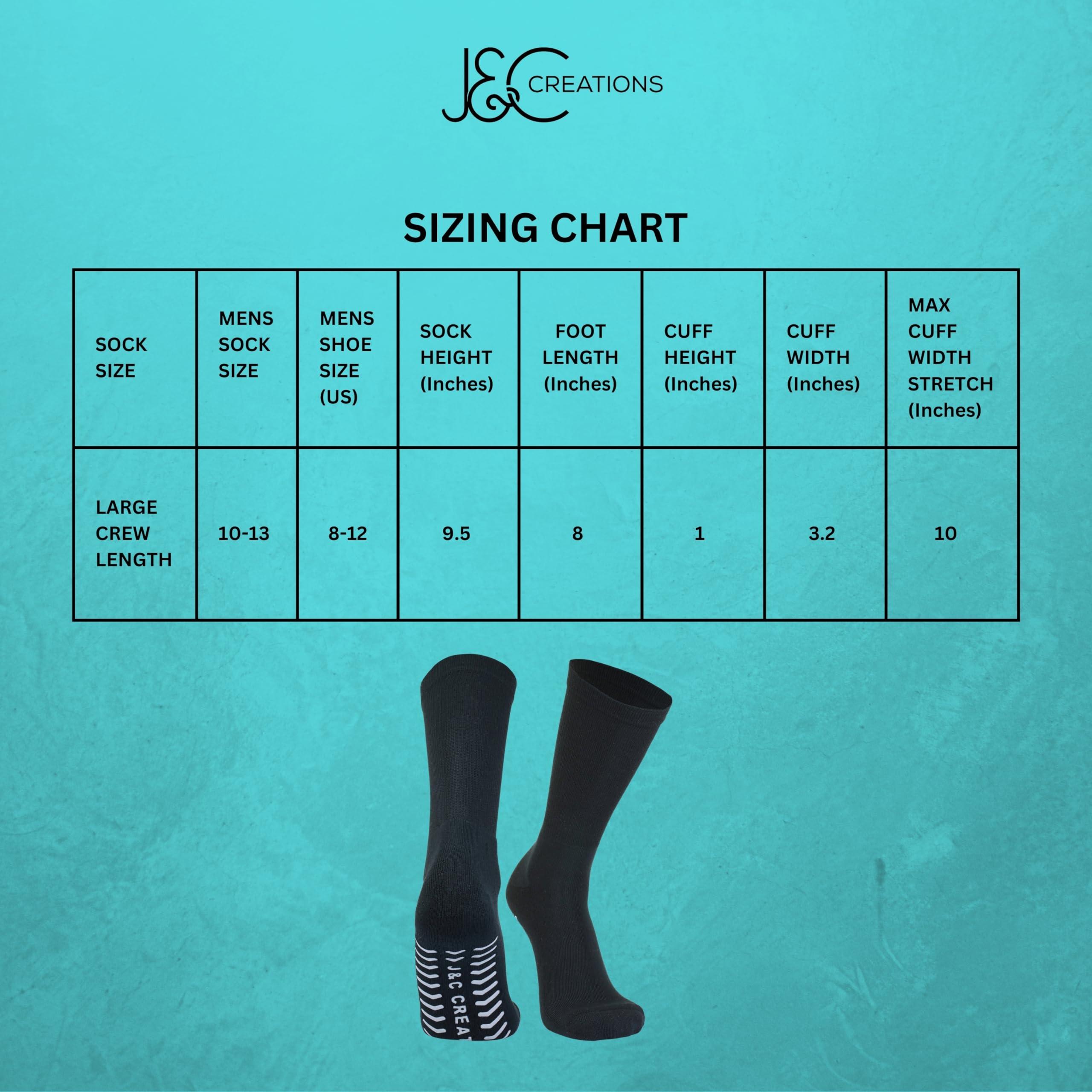 J&C Creations Premium Non Slip Socks Mens - Grip Socks Men Size 10-13 - Hospital Socks For Men With Grips - Non Skid Socks For Men Seniors Elderly - Gripper Socks For Men - 80% Viscose Bamboo Grip Socks - 4 Pairs