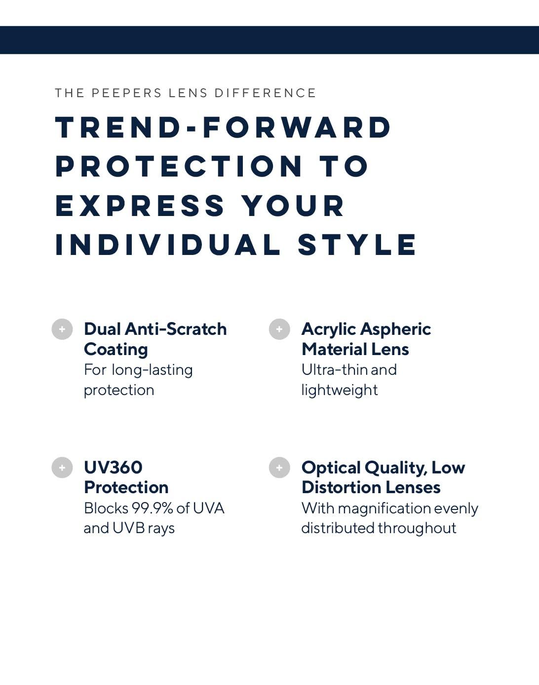 Peepers by PeeperSpecs Peepers by PeeperSpecs Women's Skinny Mini Rectangular Reading Glasses, Red, 48 + 1.25