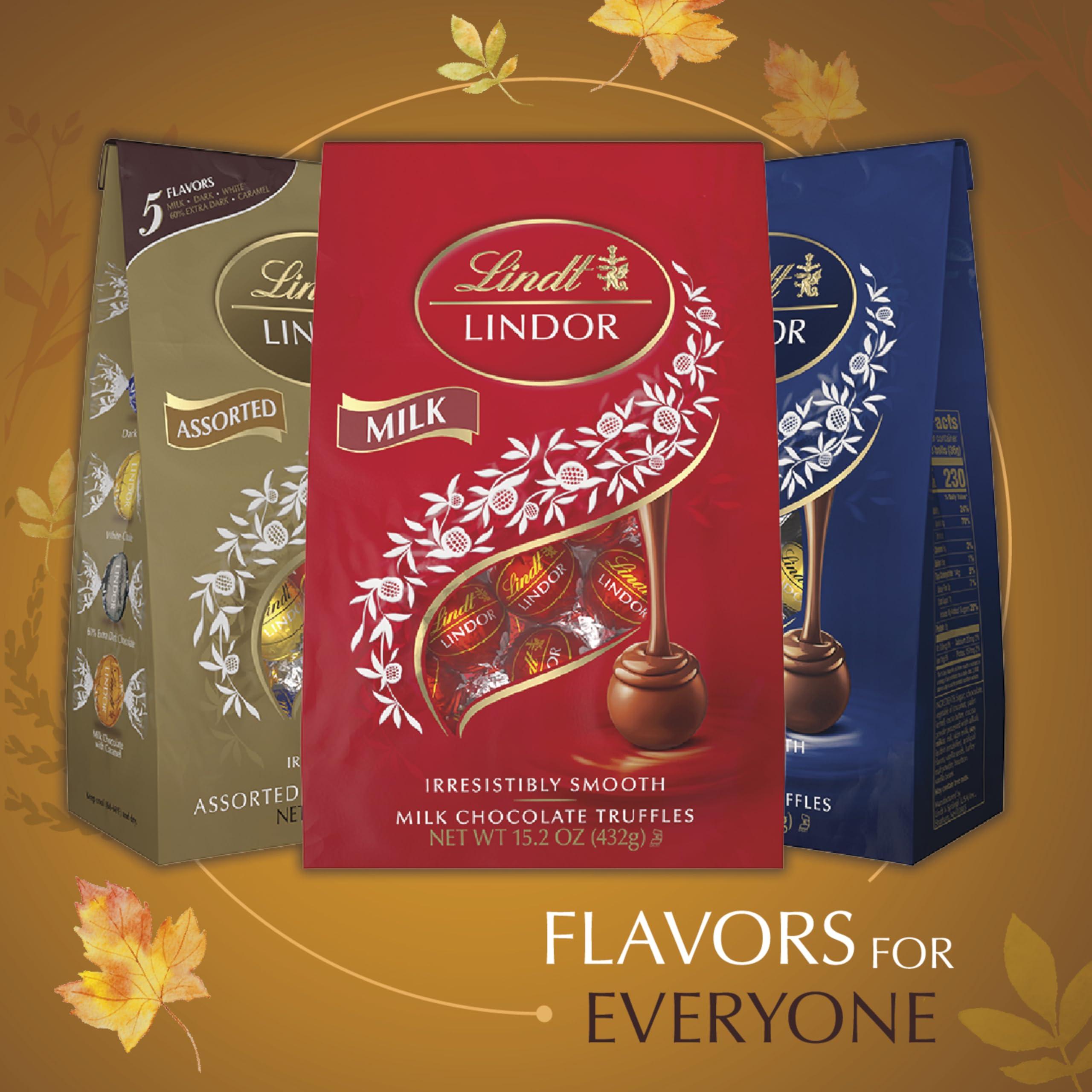 Lindt Lindt LINDOR Harvest Milk Assorted Chocolate Candy Truffles, Chocolates with Smooth, Melting Truffle Center, 15.2 oz. Bag