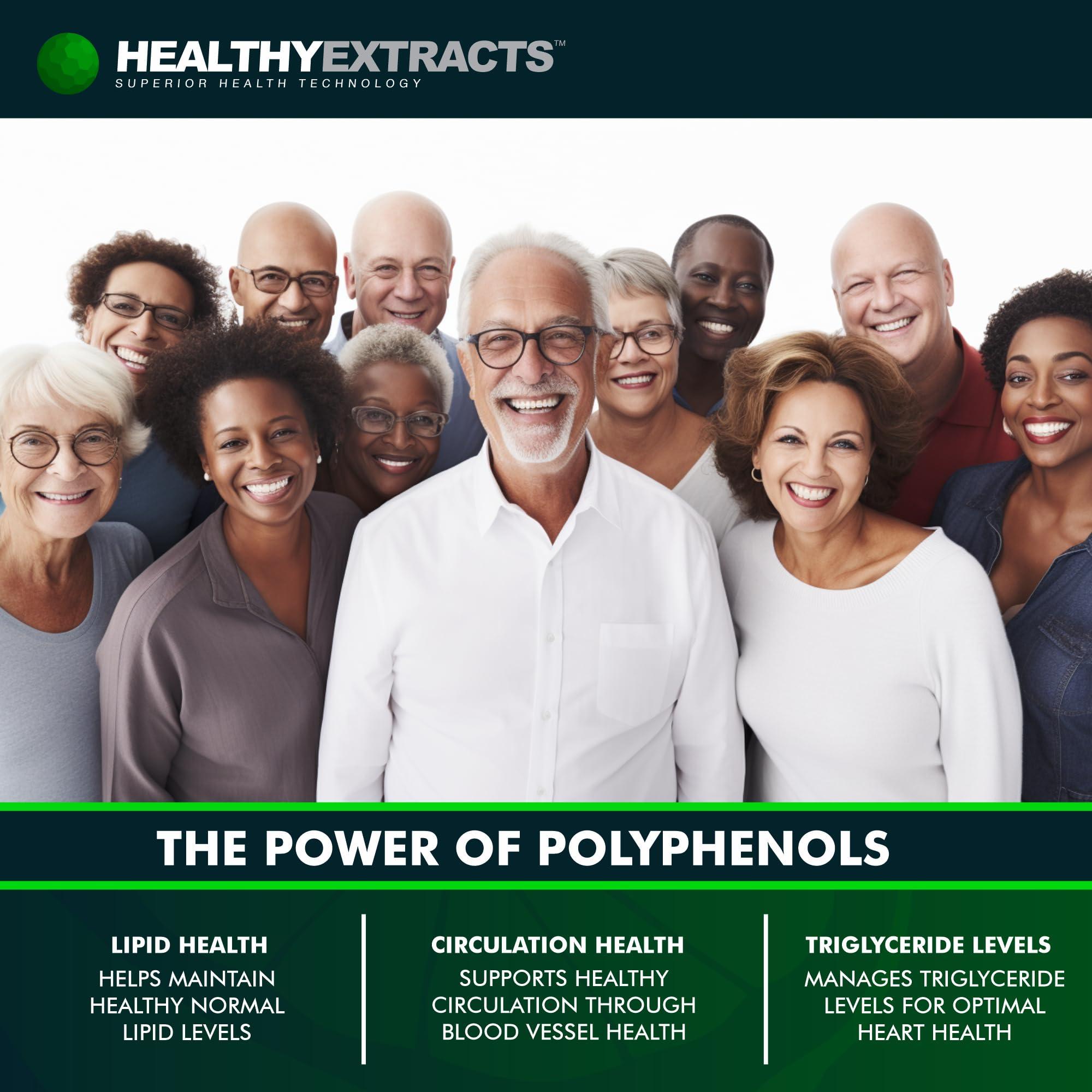 HEALTHYEXTRACTS Healthy Extracts Citrus Bergamot Supplement  150:1 Extract, 1200mg per Serving, 80% Polyphenols, Supplement for High Cholesterol, Italian Sourced, 60 Count, 1 Month Supply, Made in the USA