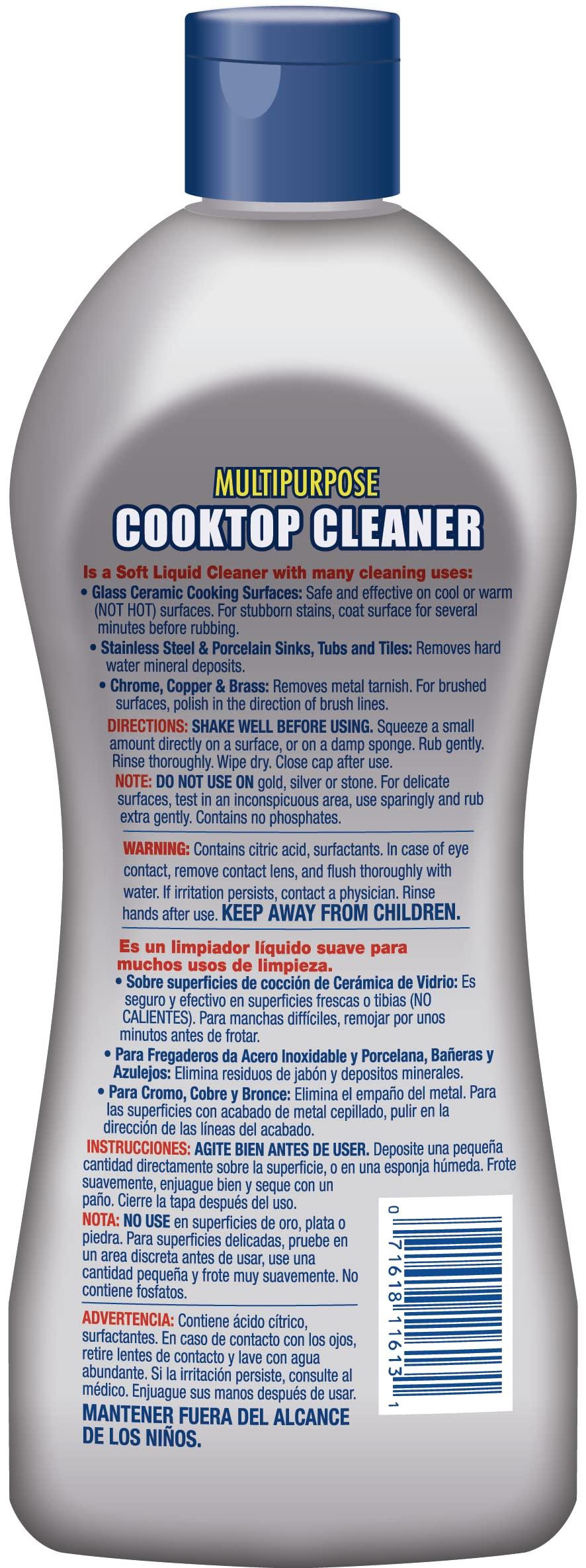 Bar Keepers Friend Bar Keepers Friend Cooktop Cleaner (13 oz) Multipurpose Liquid Stovetop Cleanser + Cookware Cleanser & Polish (12 oz) Stainless Steel Cleaner & Degreaser for Pots, Pans, Bakeware & Grills