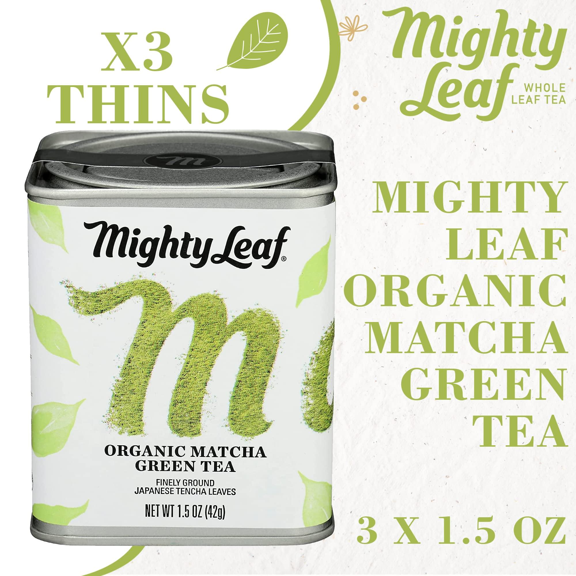 Mighty Leaf Mighty Leaf Organic Matcha Green Tea, Premium Japanese Powder, 1.5 oz Bag Each (Pack of 3)