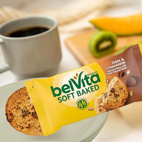 Belvita belVita Soft Baked Oats & Chocolate Breakfast Biscuits, Chewy Breakfast Bars, 6 Boxes of 5 Packs (1 Biscuit Per Pack)
