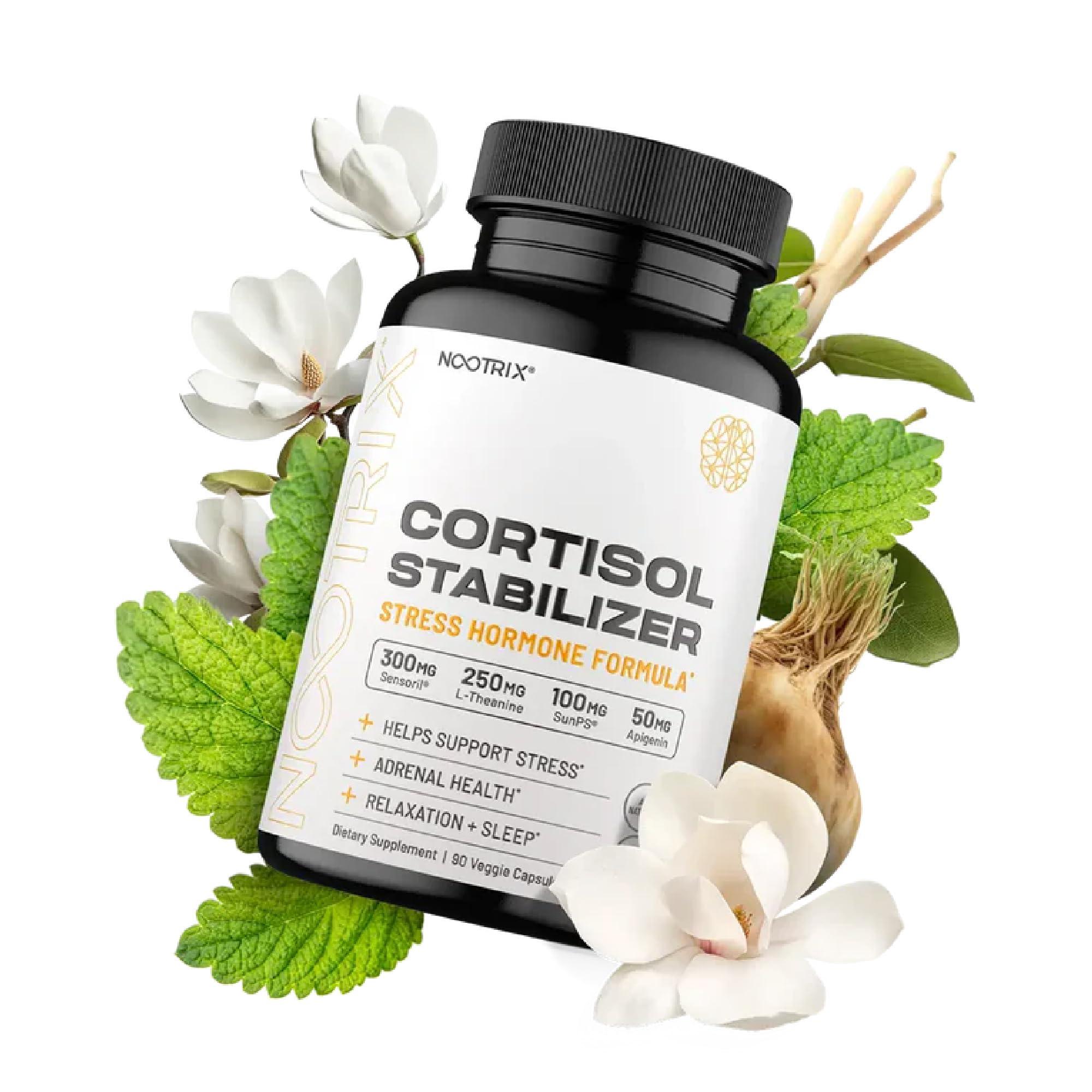 Nootrix Nootrix Cortisol Manager and Stabilizer Supplement | Supports Deep Sleep & Relaxation | Cortisol Supplement with Ashwagandha, L-Theanine, Rhodiola Rosea Extract & Apigenin | 90 Vegan Capsules