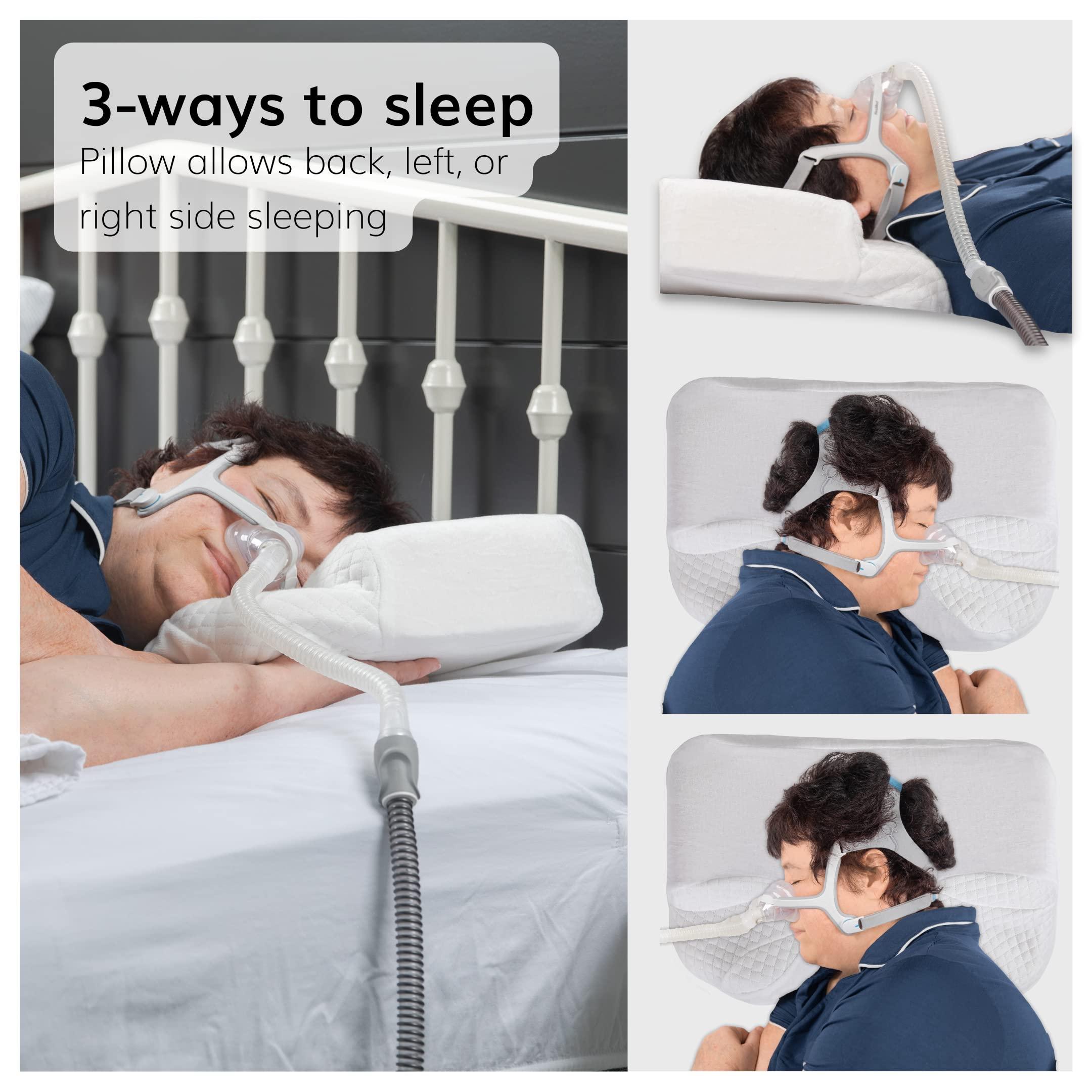 BraceAbility BraceAbility CPAP Pillow - Side Sleeper Positional Soft Memory Foam Orthopedic Contour Posture Wedge for Anti-Snoring Prevention Nasal Relief Therapy for Men and Women