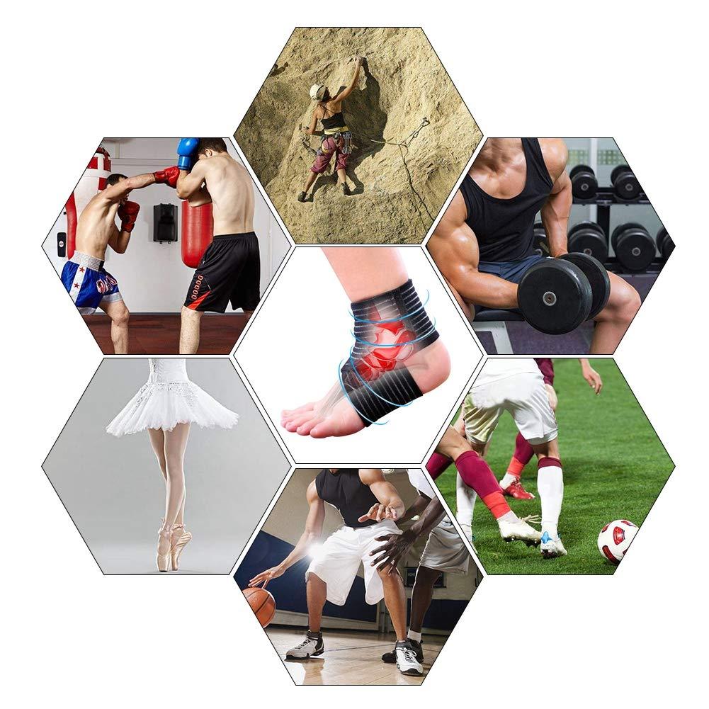 RiToEasysports RiToEasysports Black Elastic Calf Compression Bandage Sport Leg Compression Wraps Adjustable Sleeve Support Knee Brace Bands for Women Men Ankle Elbow