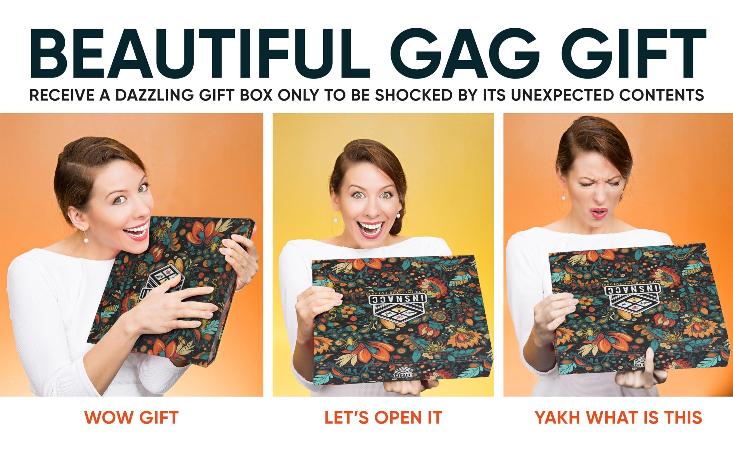 Insnacc White Elephant Gifts For Adults - 0.78 Ounce Real Edible Flavored Insects For Humans, Funny Birthday Gifts, Weird Gifts (Tarantula & Assorted Bugs, Box of 3)