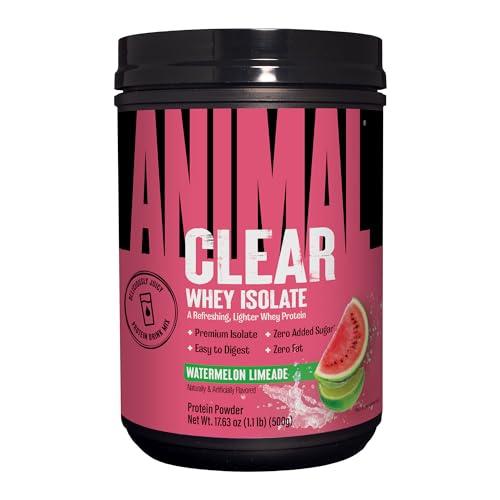 Animal Clear Whey Isolate Protein Powder - Easy to Digest and Mix, 5g BCAA, Deliciously Juicy, Refreshing Anytime Drink for Men and Women, Watermelon Limeade 500g (20 Servings)