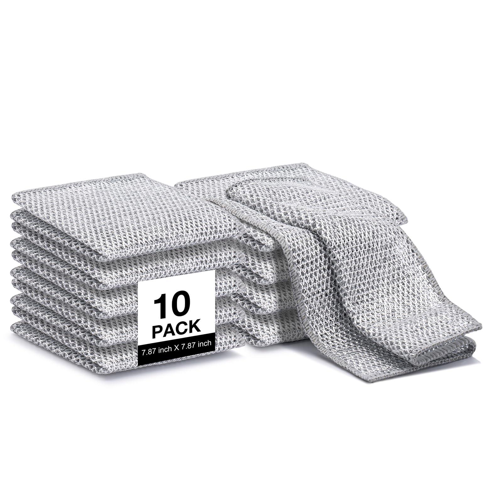 Inkhut Inkhut Non Scratch Wire Dishcloth, Multipurpose Wire Dishwashing Rag for Wet and Dry, Multifunctional Dish Rags for Washing Dishes, Reusable Steel Wool Scrubber for Kitchen Cleaning