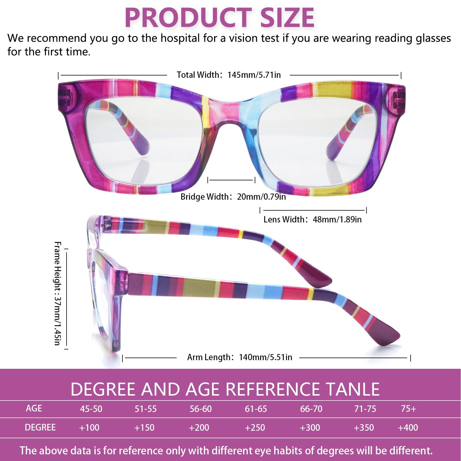 SIGVAN SIGVAN 6 Pack Oprah Style Reading Glasses Blue Light Blocking Square Computer Spring Hinge Readers for Women (6 Mix-1, 1.5, multiplier_x)