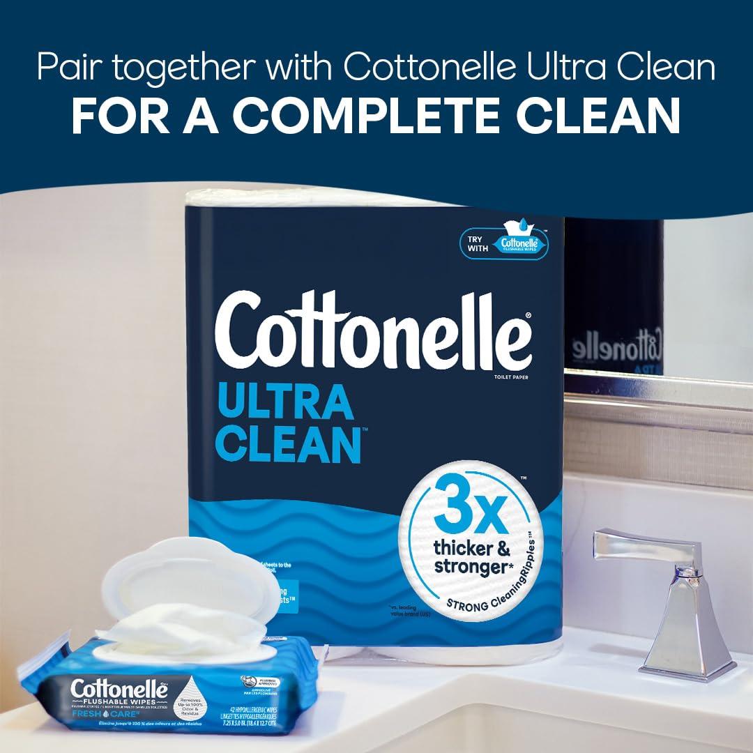 Cottonelle Cottonelle XL Flushable Wet Wipes, Adult Wipes Large, 8 Flip-Top Packs, 45 Wipes Per Pack (360 Total Wipes), Packaging May Vary
