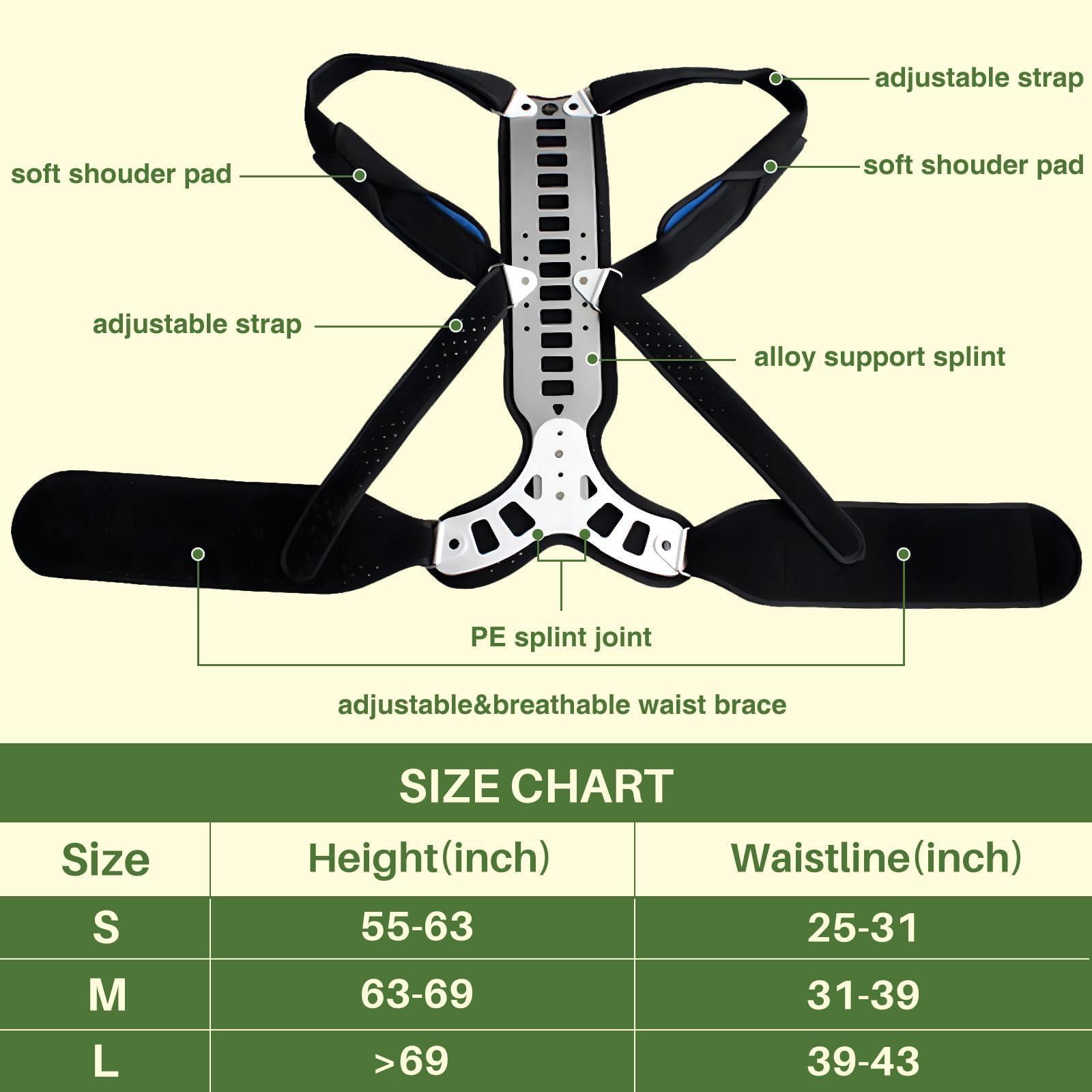 Mazhonqi Mazhonqi Posture Corrector Back Support for Hunched Back, Kyphosis and Vertebral Compression Fracture Men and Women (Small)