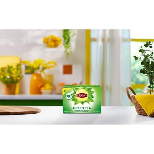 Lipton Lipton Signature Blend Green Tea Bags, Unsweetened Teabags for Hot or Iced Tea with Caffeine and Flavonoids, 240 Total Bags (40ct - Pack of 6)
