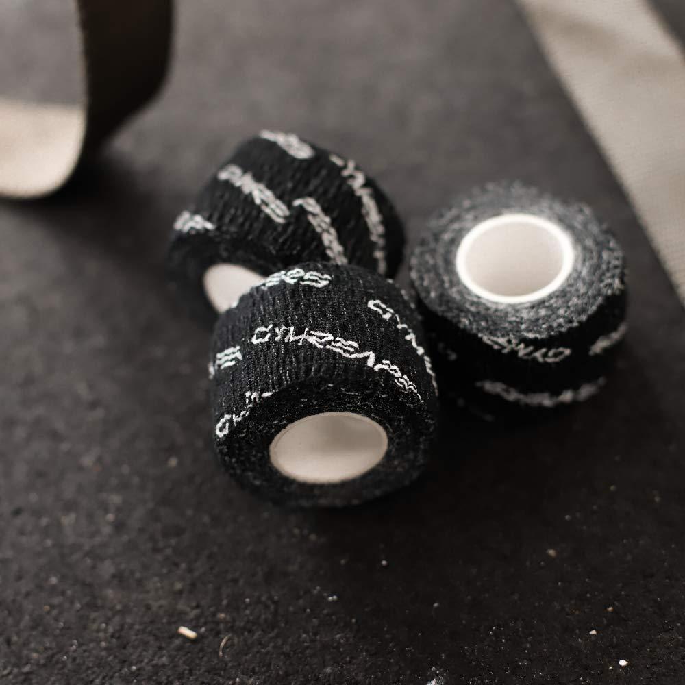 Gymreapers Gymreapers Weightlifting Adhesive Thumb Tape, Stretchy Athletic Tape Grip & Protection for Olympic Lifting, Cross Training, Powerlifting, Hookgrip (Black, 3 Rolls)