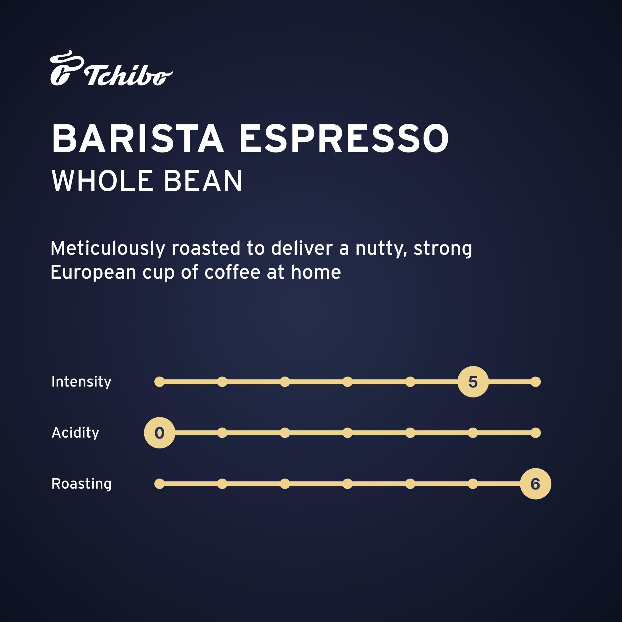 Tchibo Tchibo Whole Bean Coffee - Barista Espresso - Dark Roast for a Bold European Style Coffee - Intensity 5/6, Acidity 0/6, Roast Level 6/6-35.3 oz