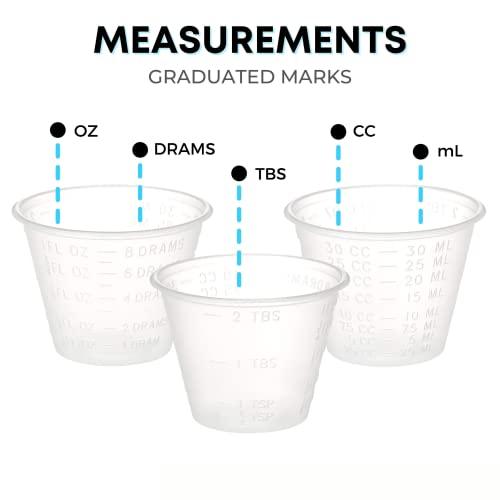Perfect Stix [500 Count - 1 oz.] Perfect Stix Disposable Graduated Plastic Medicine Cups - Dosage Measure -For Mixed Pills, Medication Measuring, Resin Mixing, Mouthwash