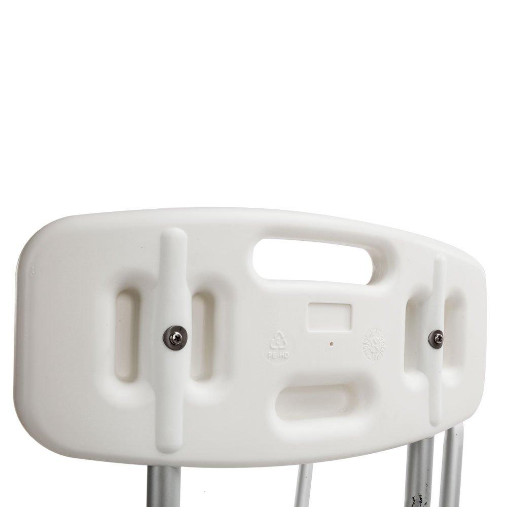 Azadx Azadx Bath Chair, Adjustable Handicap Shower Chair Seat Bench Transfer Bench with Arms and Backs, 3 Blow Molding Plates Aluminium Alloy for Seniors Elderly Baby Bathtub Lift Chair (White)