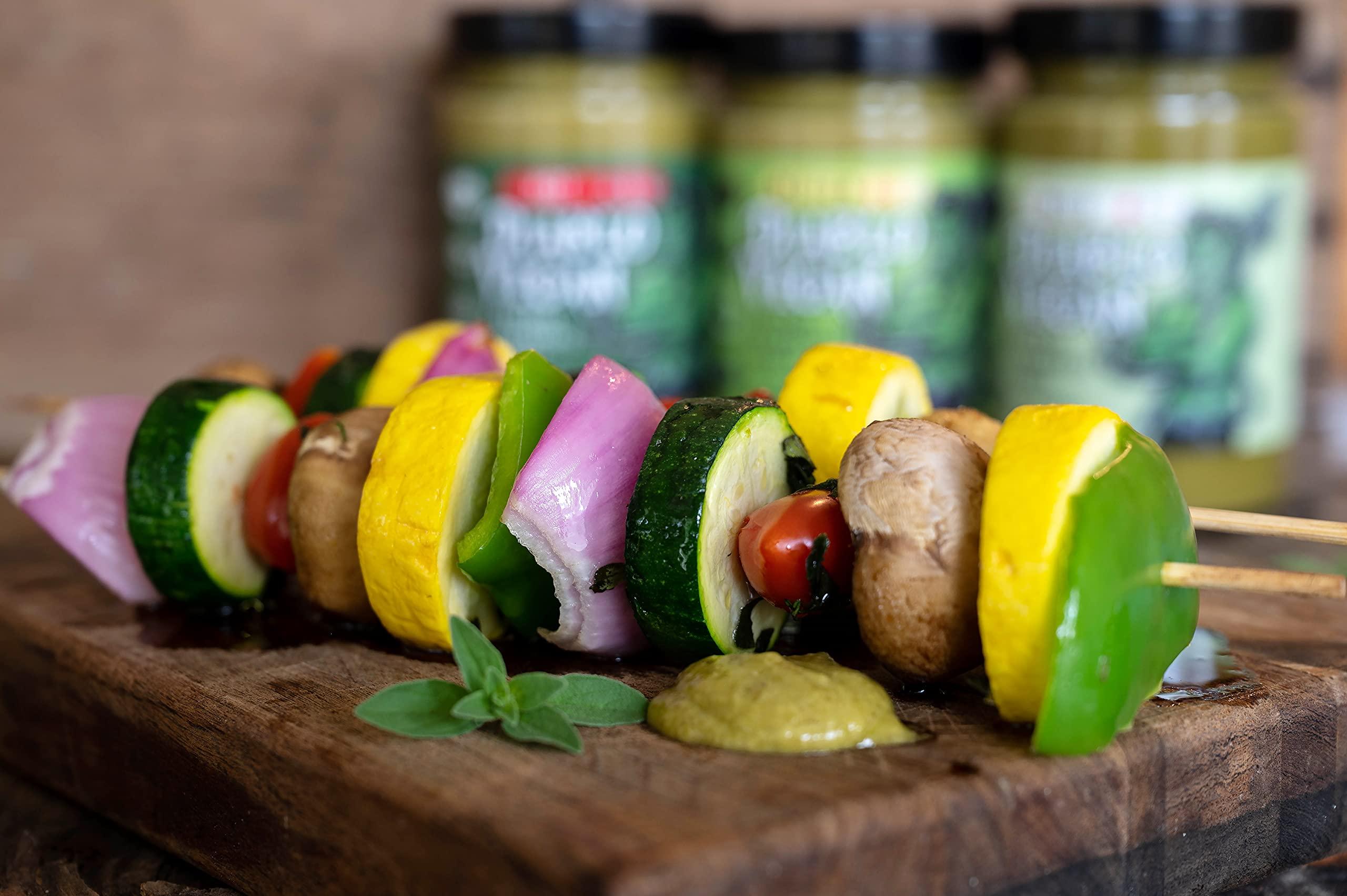 Diablo Verde Diablo Vegan Hot Salsa, All Natural Creamy Cilantro Sauce, 12.5 oz bottle, Made with Lime Juice, Cilantro, Garlic, & Jalapenos, Free of preservatives, gluten, soy, eggs, and nuts (6-pack)