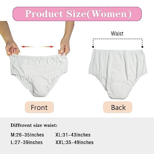 Lmaray Pull On Style Adult Cloth Diaper for Women, Reusable Nappy Washable Elderly Incontinence Care Protection Nappies Underwear for Women, Repeatedly Washing Leak-Proof Safety Pants (27-39 inch Waist)