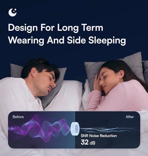 BET SLUMBUR Sleep Ear Plugs Noise Reduction - 32 dB Ear Plugs for Sleeping Noise Cancelling (NRR 19), Ear Plugs for Concerts, 4 Size Soft Ear Tips S/M/L/XL, 15s Ear Pressure Balance, Air Travel, Galloway Blue