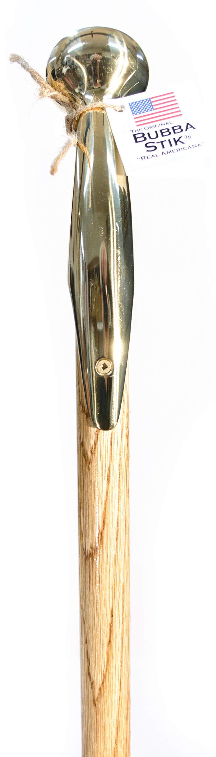 Bubba Stik Walking Cane - Original Bubba Stik Standard Style Walking Stick with Brass Hame Handle. Made in Texas by Real Texans. (Oak, 39" Tall)