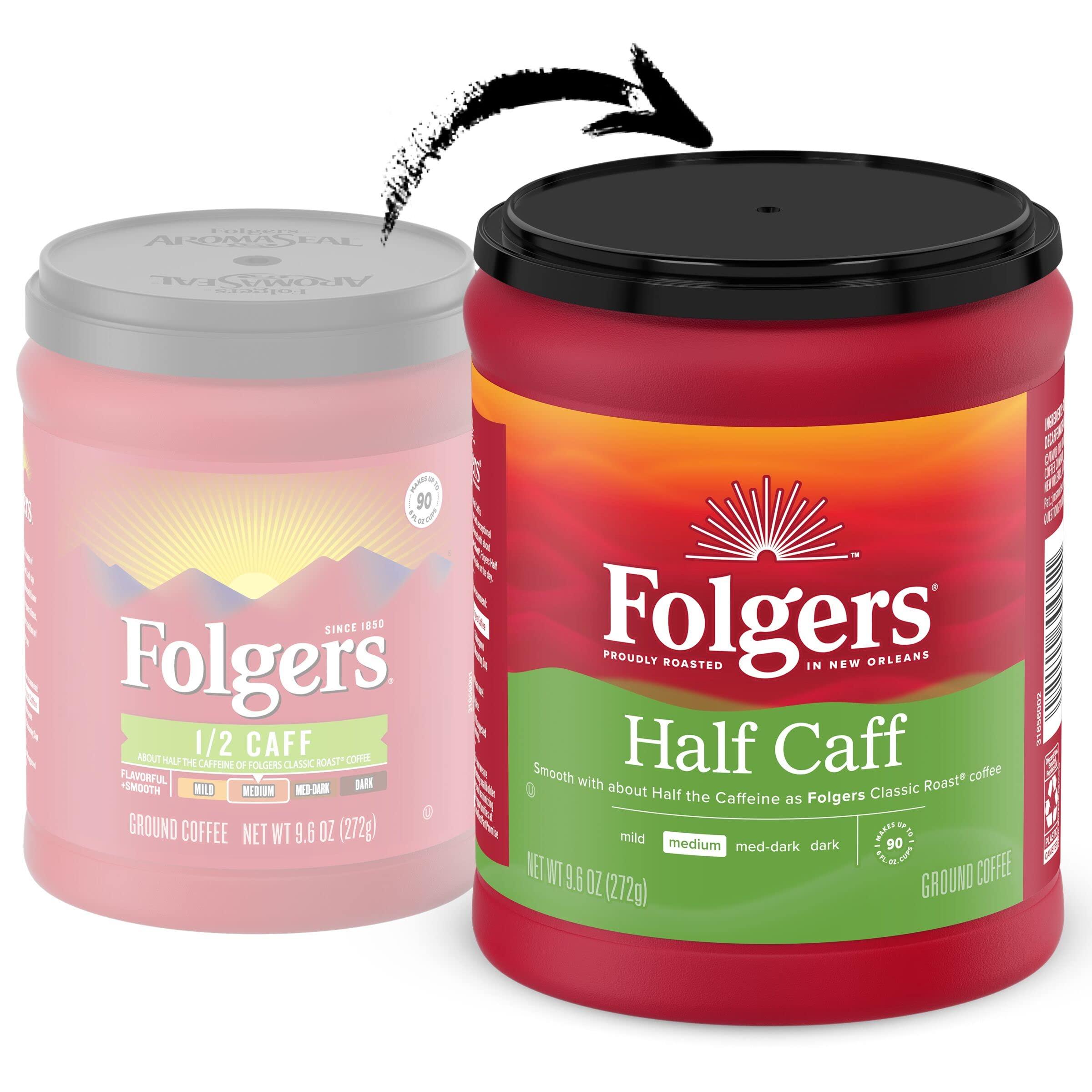 Folgers Folgers Half Caff Ground Coffee, Medium Roast, 9.6 Ounce