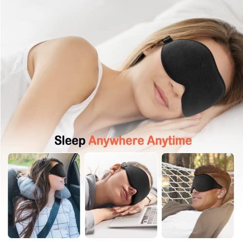 LitBear LitBear Sleep Mask for Side Sleeper Women Men, Eye Mask for Sleeping Light Blocking, 3D Contoured Cup Sleeping Mask, Soft Breathable Sleep Eye Mask with Adjustable Elastic Strap for Flight Nap