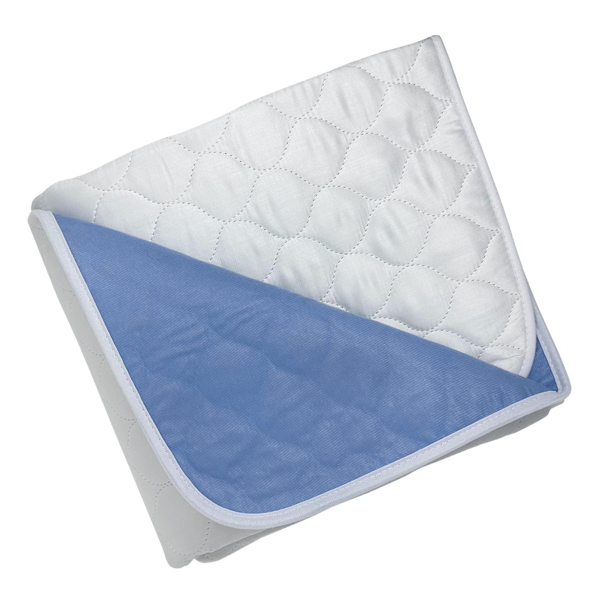 wovenx WOVENX Organic Incontinence Pads for Kids & Toddlers - 5 Layer Waterproof Protectors for Overnight Bed Wetting - Reusable & Washable Pee Pads - Fits Twin to Full Size Beds - 34\" x 52\" White