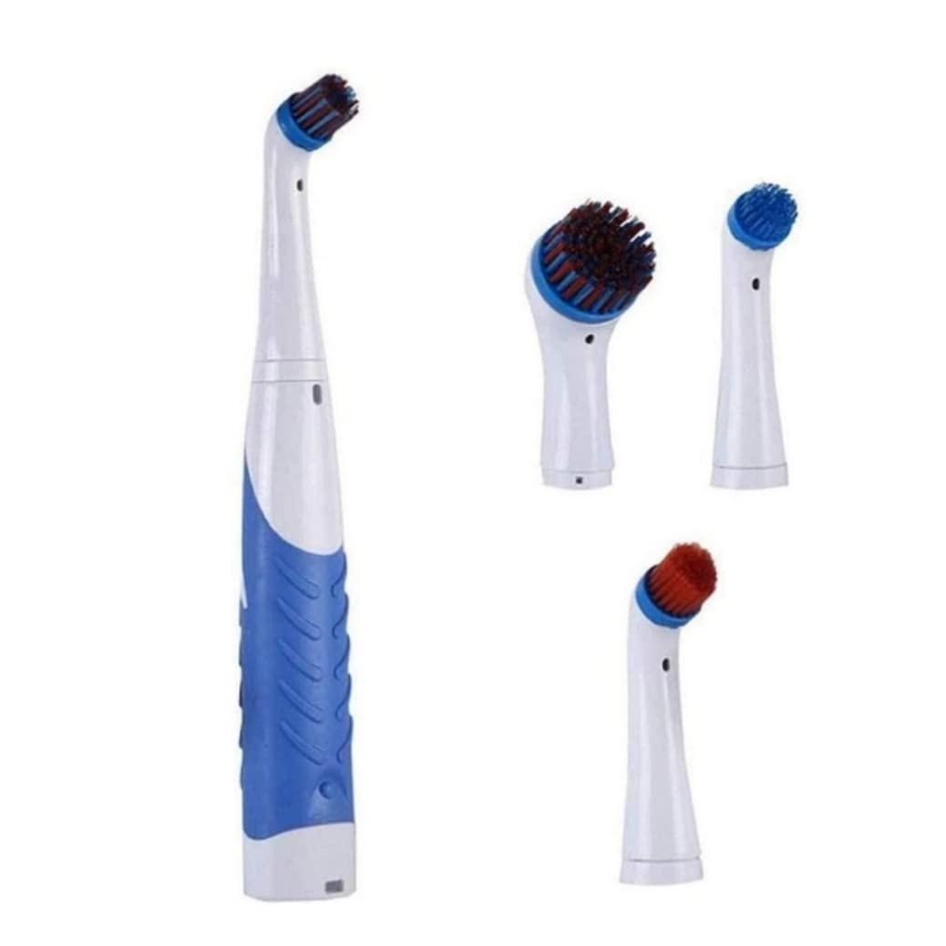Gcroet Reveal Power Scrubber Sonic Electric Cleaning Brush with 4 Brush Heads for Tub Kitchen Blue Electric Cleaning Brush,Reveal Power Scrubber,Cleaning Power Scrubber Kit,Reveal Power Scrubber