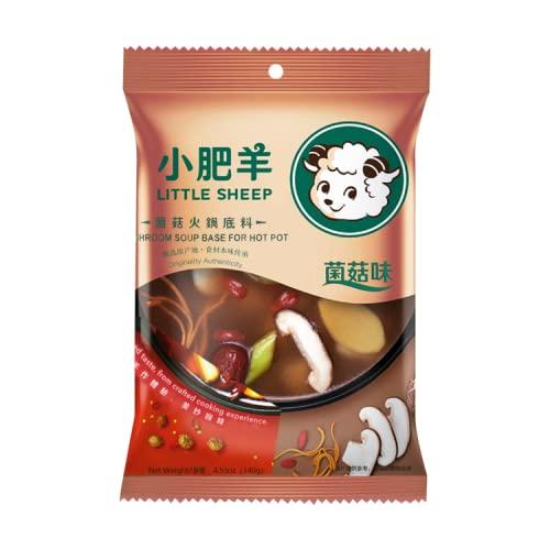 Orchard Hill [Pack of 5] [Free Measuring Spoon] Little Sheep Hotpot Soup Base 5 Flavor Variety Pack (Plain, Hot, Mala Spicy, Mushroom, Big Bone Broth) (, , , , )