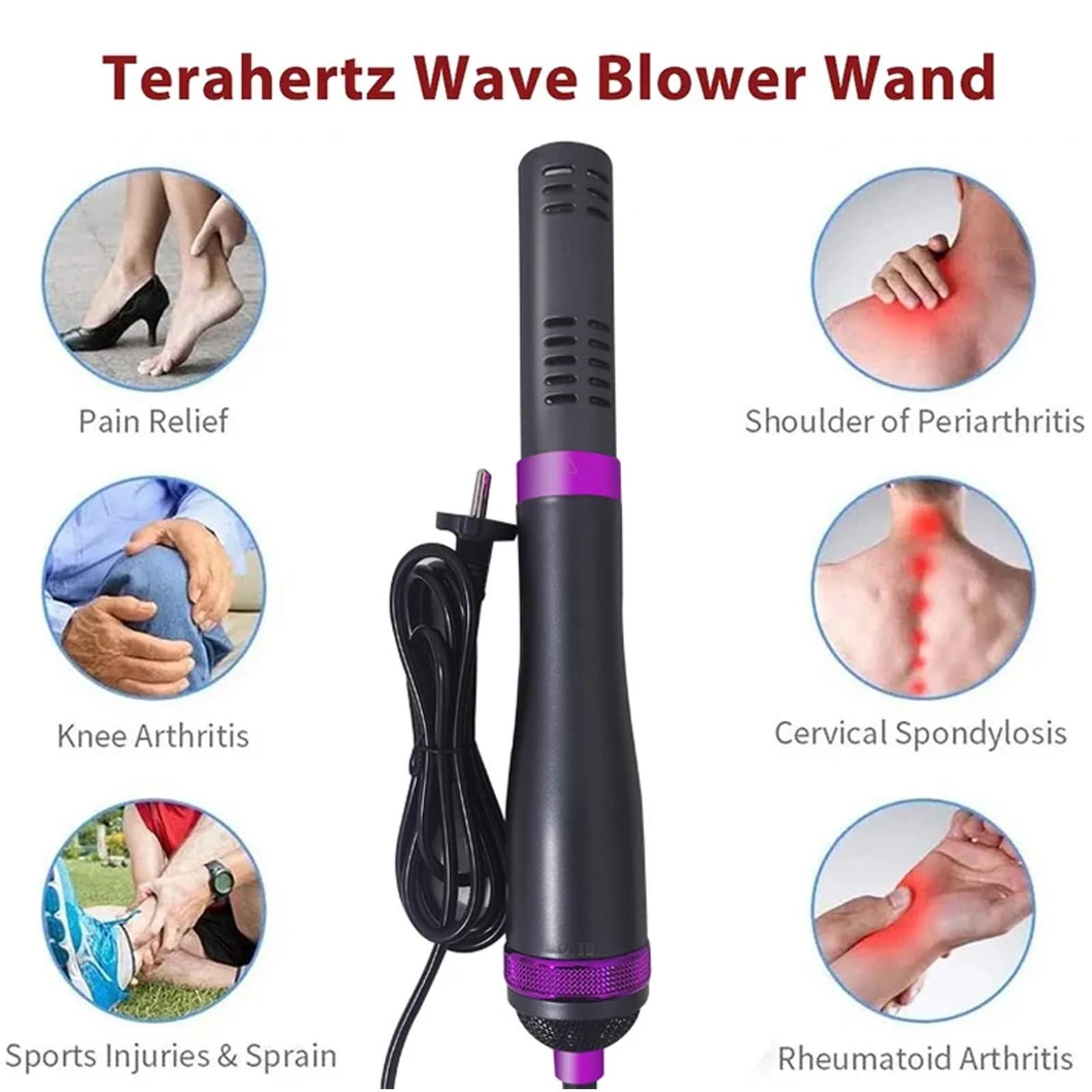 PODEC Terahertz Physiotherapy Device, Thz Blower Wand with Rotary Switch Design, 3 Levels of Wind Adjustment, Dredge The Meridians, Relieves Body Pain, for Home Spa Salon