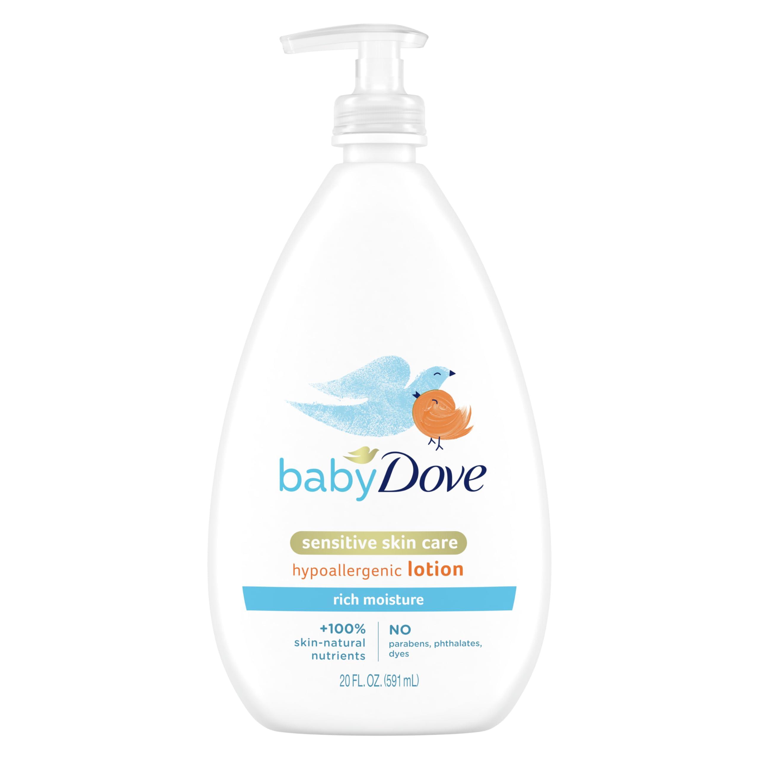 Baby Dove Baby Dove Sensitive Skin Care Baby Wash For Bath Time & Sensitive Skin Care Body Lotion For Delicate Baby Skin Rich Moisture With 24-Hour Moisturizer, 20 fl oz (Package May Vary)