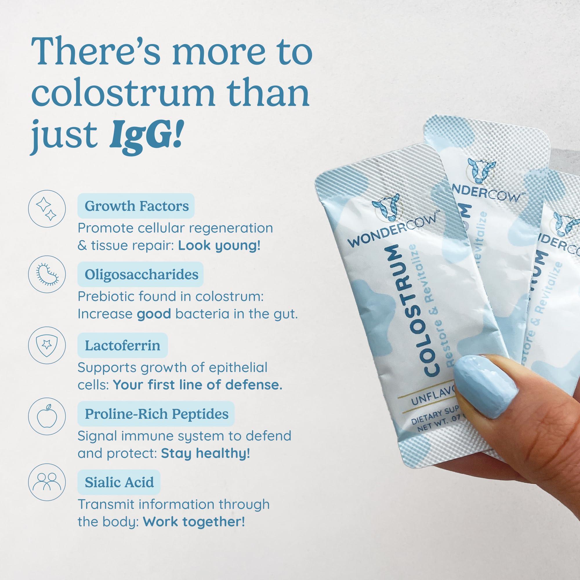 WONDERCOW WONDERCOW Colostrum Supplement Powder for Gut Health, Immune Support, Muscle Recovery & Wellness | Natural IgG Pure Whole Bovine Colostrum Superfood, Unflavored, 30 Servings