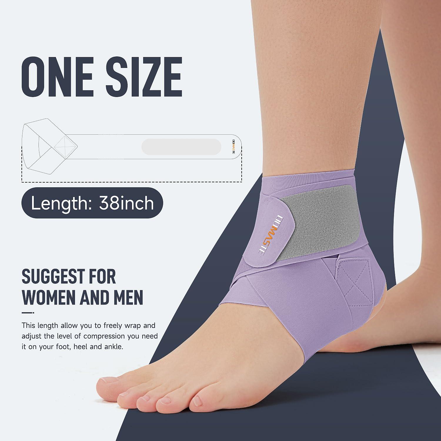 Domaste Domaste Ultra Thin Ankle Wraps Ankle Brace for Men Women, Adjustable Ankle Straps for Arch, Sprained Foot, Tendinitis, Football, Basketball, RunningViolet, Pack of 1