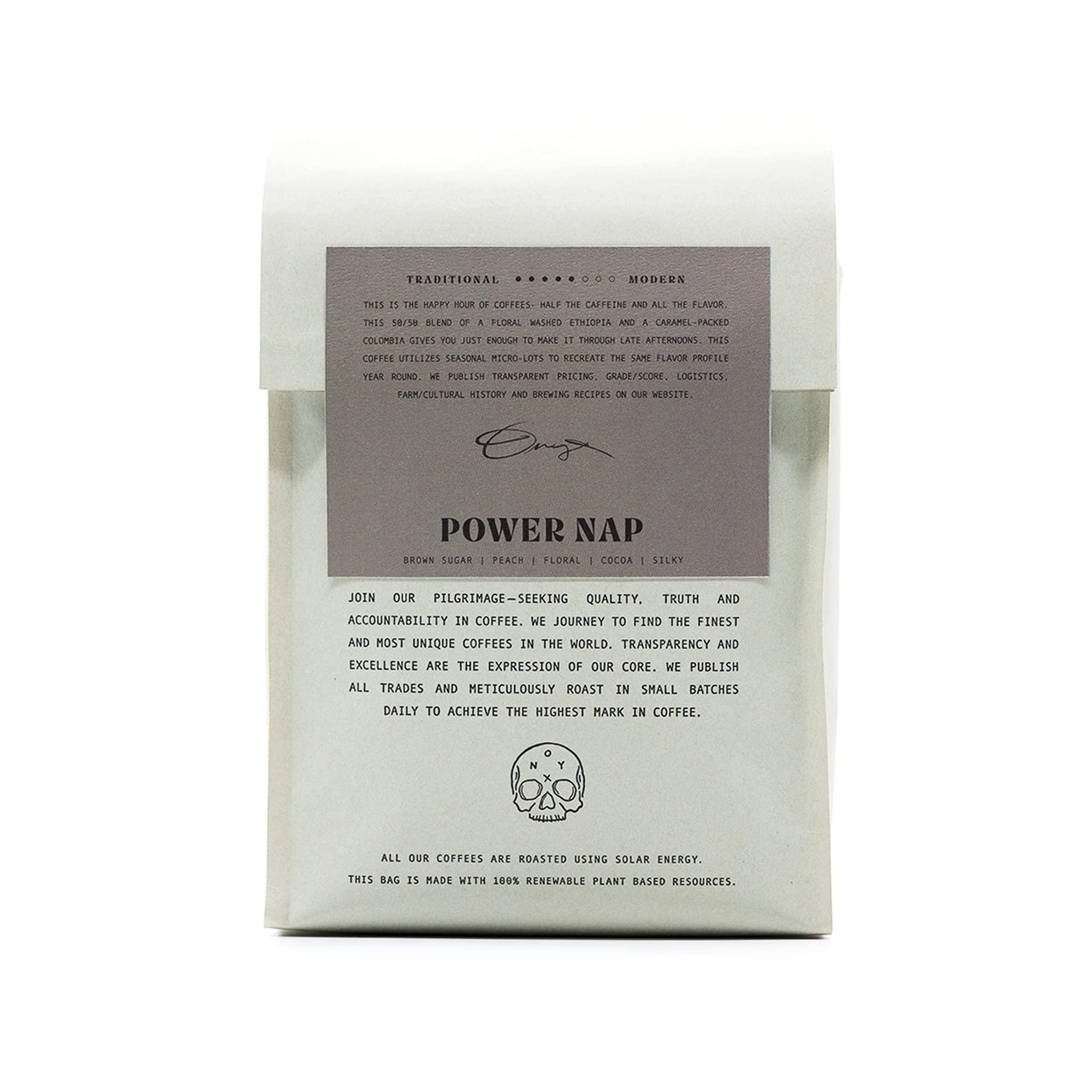 Onyx Coffee Lab Onyx Coffee Lab Power Nap Half Caffeine Coffee Blend – Half-Caf Medium Roasted Coffee Beans Whole – Coffee Whole Beans w/Brown Sugar, Peach, & Floral Notes