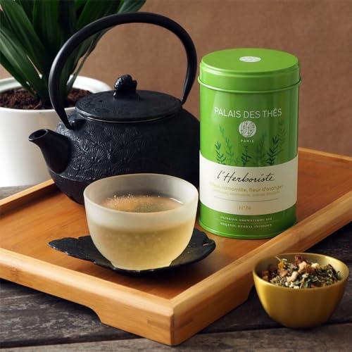 Palais des Ths Palais des Ths - Organic L\'Herboriste N74 - Premium Gourmet Herbal Tea with Limeflower, Chamomile, and Orange Blossom - 2.5oz Loose Leaf Metal Gift Tin