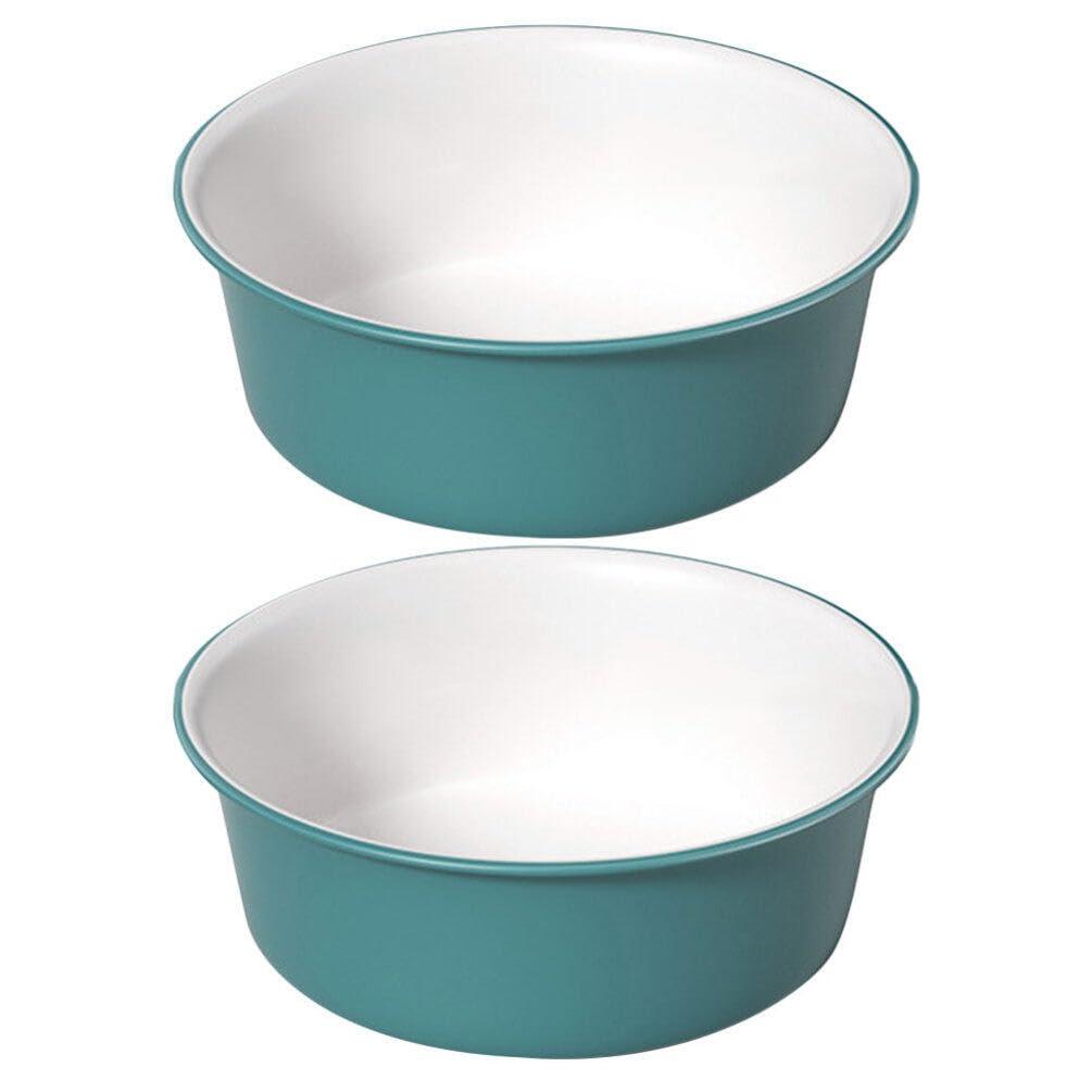 Housoutil Housoutil 2 Pcs Plastic Wash Basin Round Dish Pan Wash Tub Bathroom Water Tub Face Cleansing Basin for Home Kitchen and Camping M