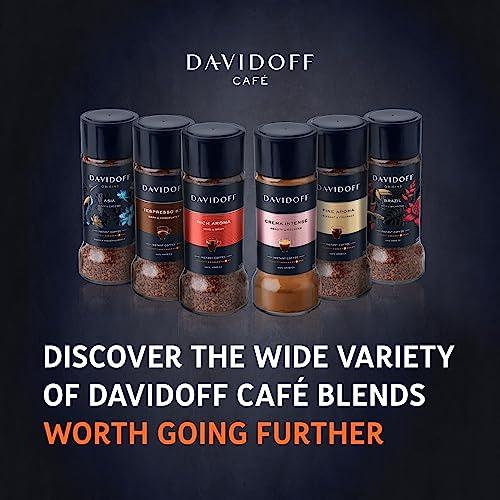 DAVIDOFF DAVIDOFF Crema Intense Instant Coffee - Smooth and Rounded - Full-body. Delicate Aroma and Elegant Acidity - 100% Arabica Beans - 9/12 Intensity. 10/12 Roasting. 4/12 Acidity - 2 x 3.17 oz