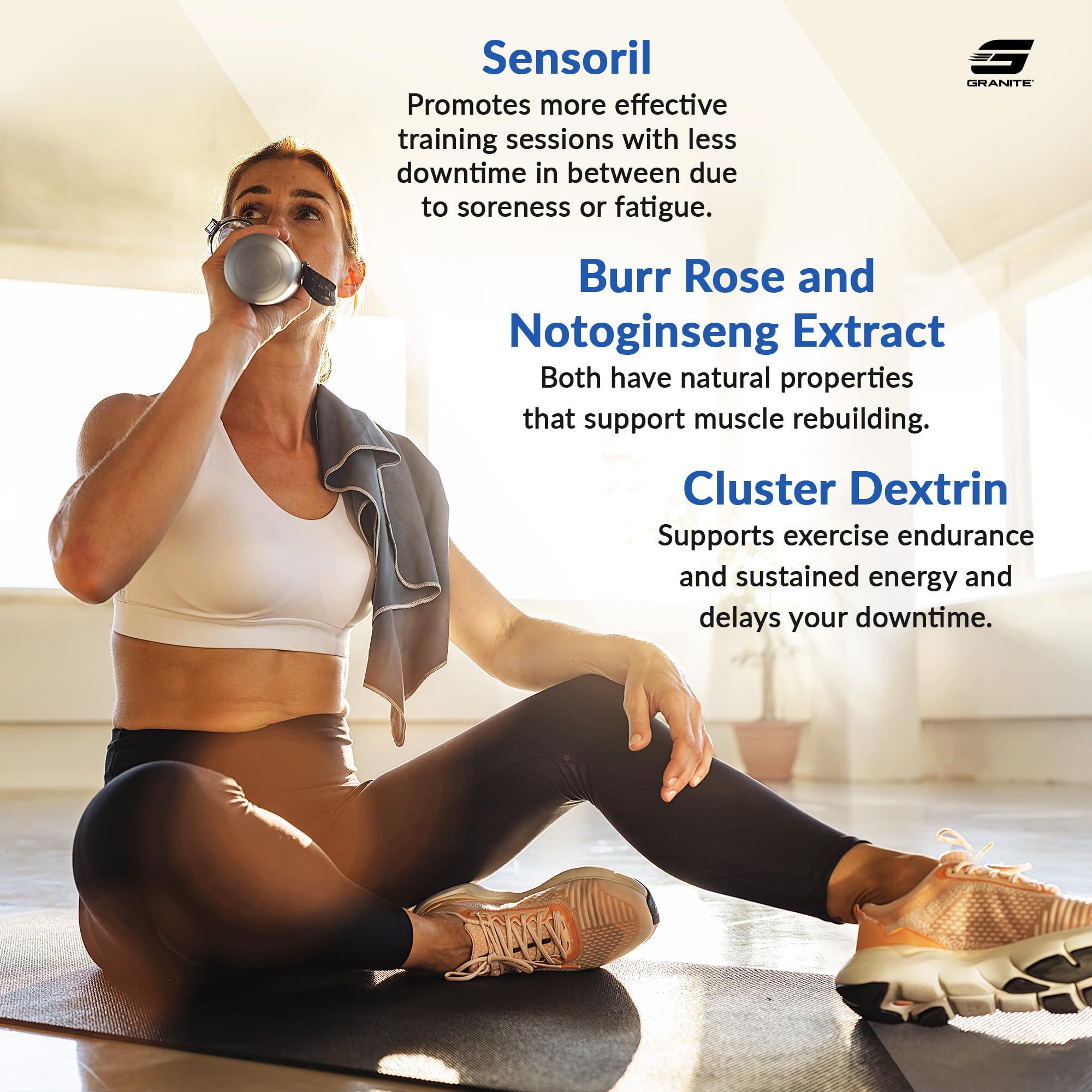 Granite Supplements Granite Recovery Intra and Post-Workout Supplement, Rainbow Candy Flavor, with 10g Aminos, Electrolytes, Cluster Dextrin, & Sensoril, Supports Muscle Recovery & Growth (20 Servings)