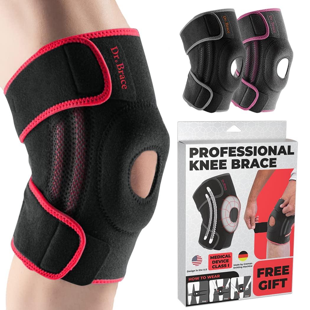 DR. BRACE DR. BRACE ELITE Knee Brace with Side Stabilizers & Patella Gel Pads for Maximum Knee Pain Support and fast recovery for men and women-Please Check How To Size Video (Sunrise, XX-Large)