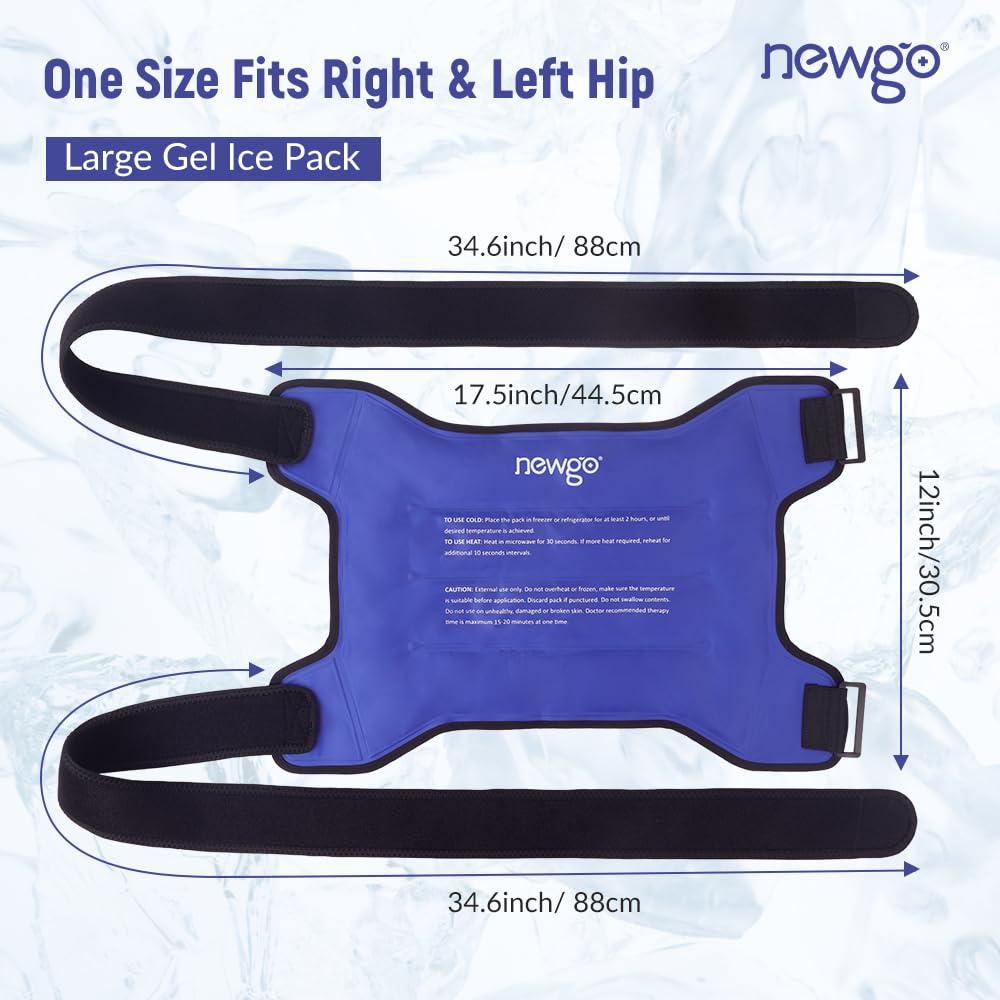 NEWGO NEWGO Ice Pack for Hip Replacement Surgery, Gel Cold Pack Hip Ice Wrap for Hip Bursitis, Sciatica, Flexor Pain, Inflammation, Swelling - Blue