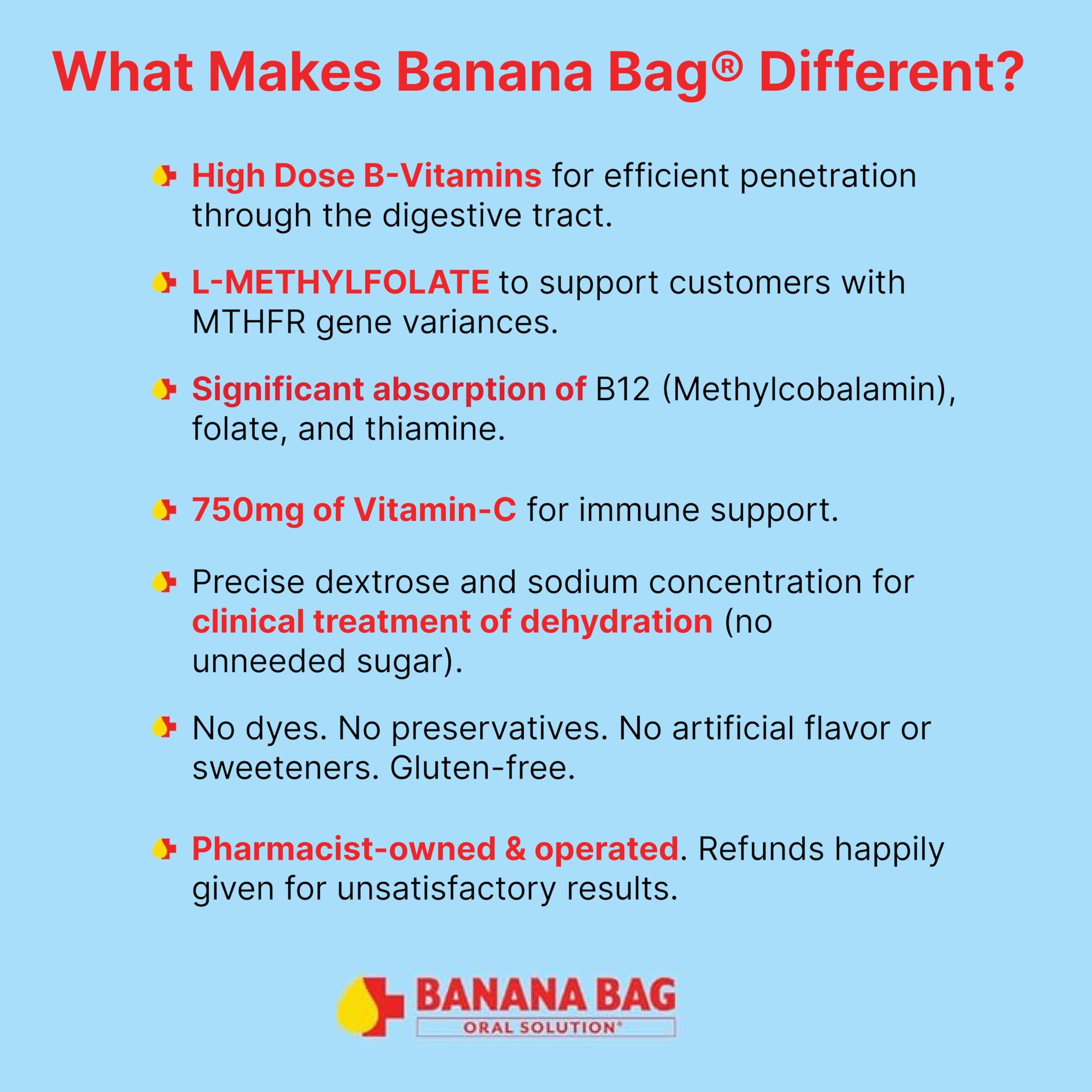 Banana Bag Oral Solution Banana Bag Oral Solution Packets Salted Watermelon 5pk | A Refreshing Blend of Electrolytes, Vitamin C, and B-Complex for Hydration and Energy. Convenient, Easy-to-Mix, and Perfect for Daily Use.