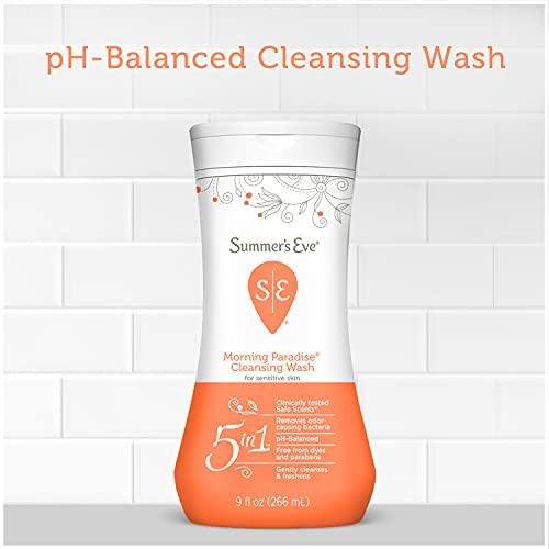 Summer's Eve Summer's Eve Cleansing Wash | Morning Paradise | 9 Ounce | Pack of 1 | pH-Balanced, Dermatologist & Gynecologist Tested