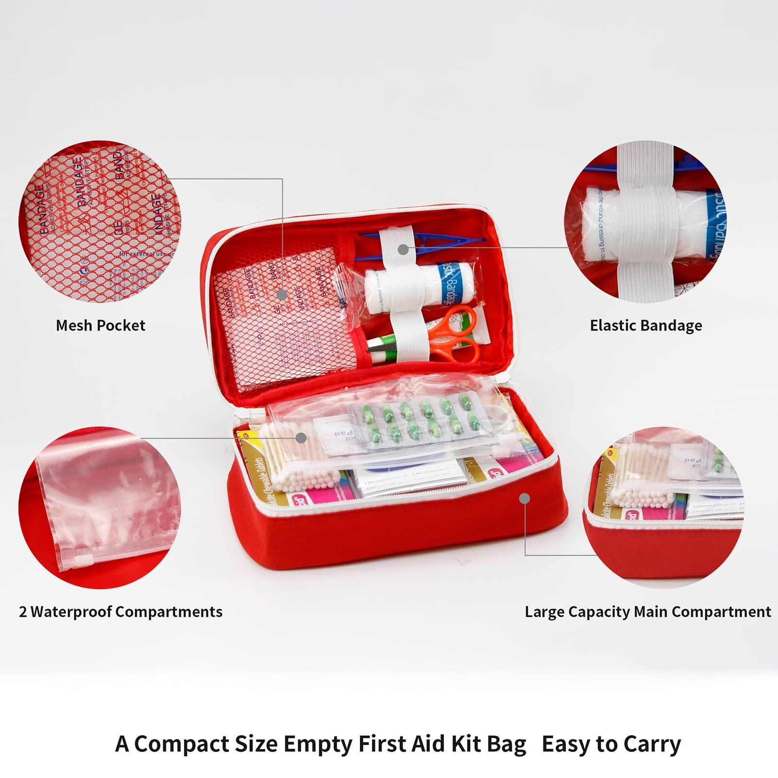 TOPASION TOPASION Portable Empty First Aid Kit Bag, Travel Medicine Pouch, Small Medical Bag (2 Pieces Red)